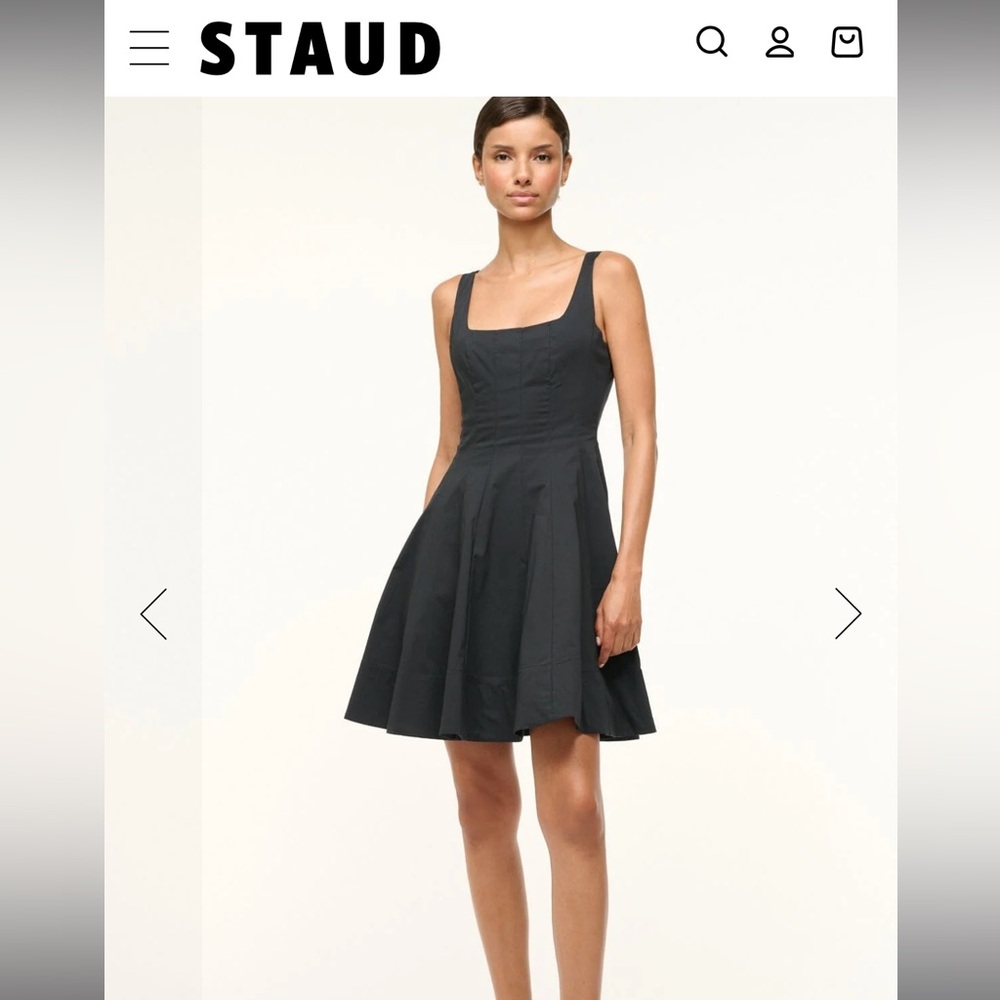 STAUD Wells Mini Dress Black Size 4